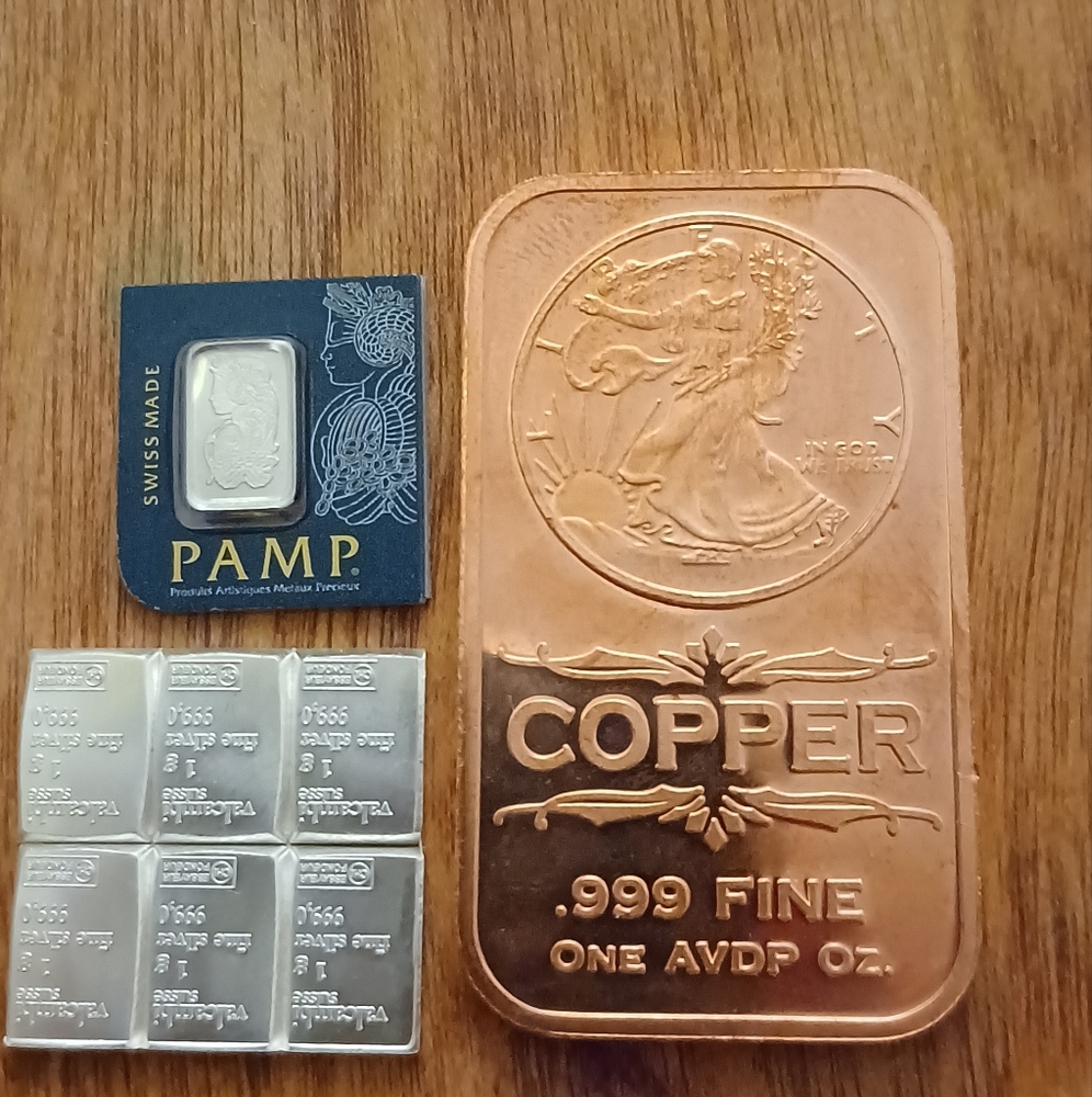 Swiss Made Silver Bar & Copper Bullion Set - Silver and Copper
